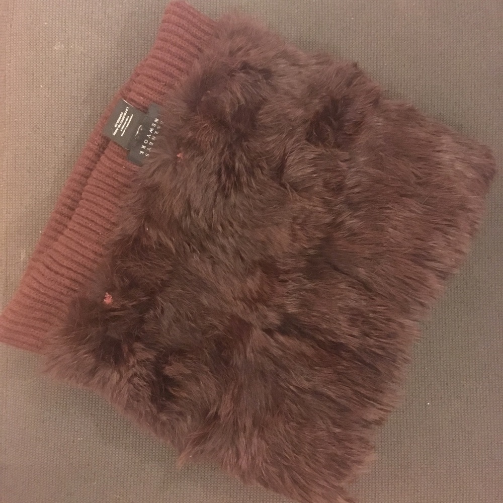 Barneys New York fur and wool cowl / scarf